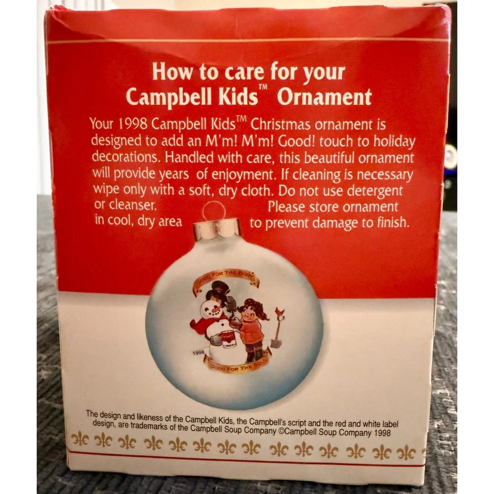 Campbell's Soup Ornament 1998 Collector's Edition Good Vintage Campbell Kids Box
